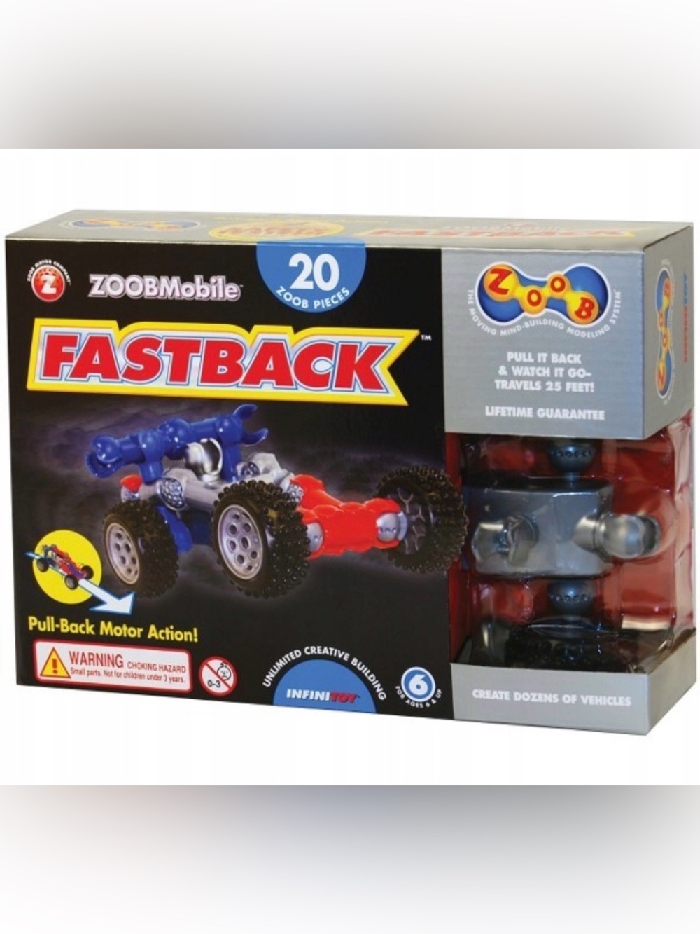 ZoobMobile Fastback Pull Back Car 20pc Building Set Brand New